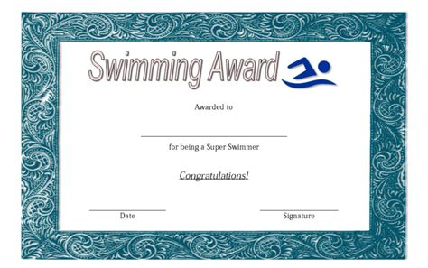 Free Swimming Certificate Template – Thevanitydiaries